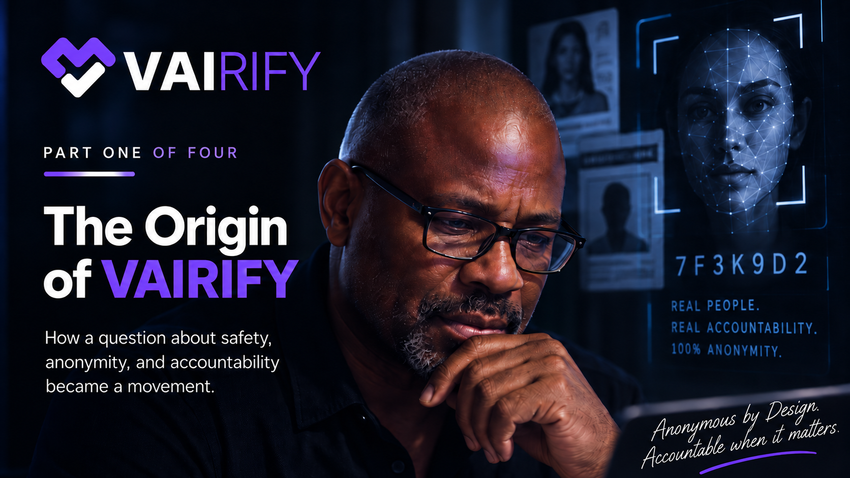 Brian Anthony, founder of VAIRIFY, with the Verified Anonymous Identity concept