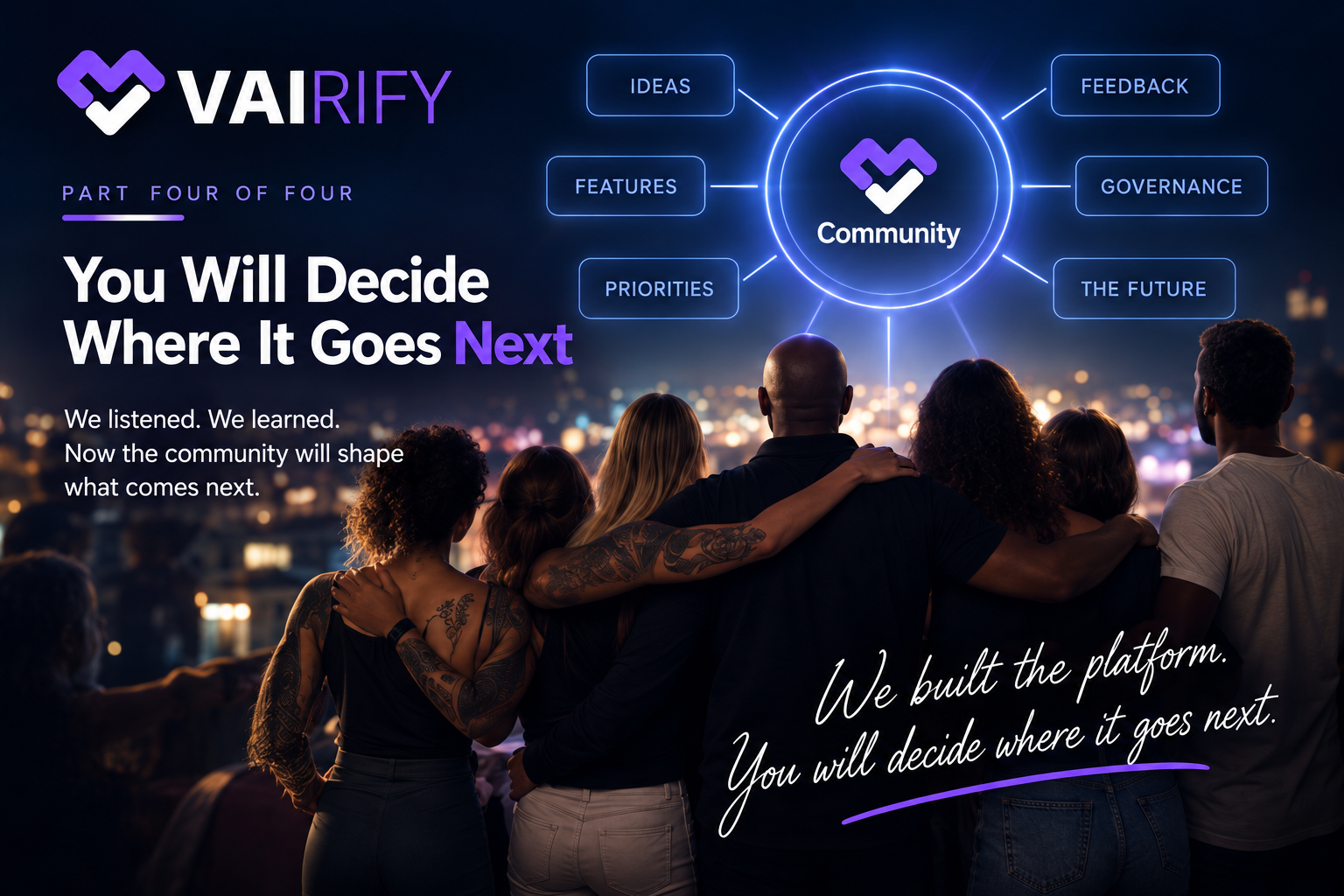 The VAIRIFY community gathered beneath a shared network of ideas and decisions